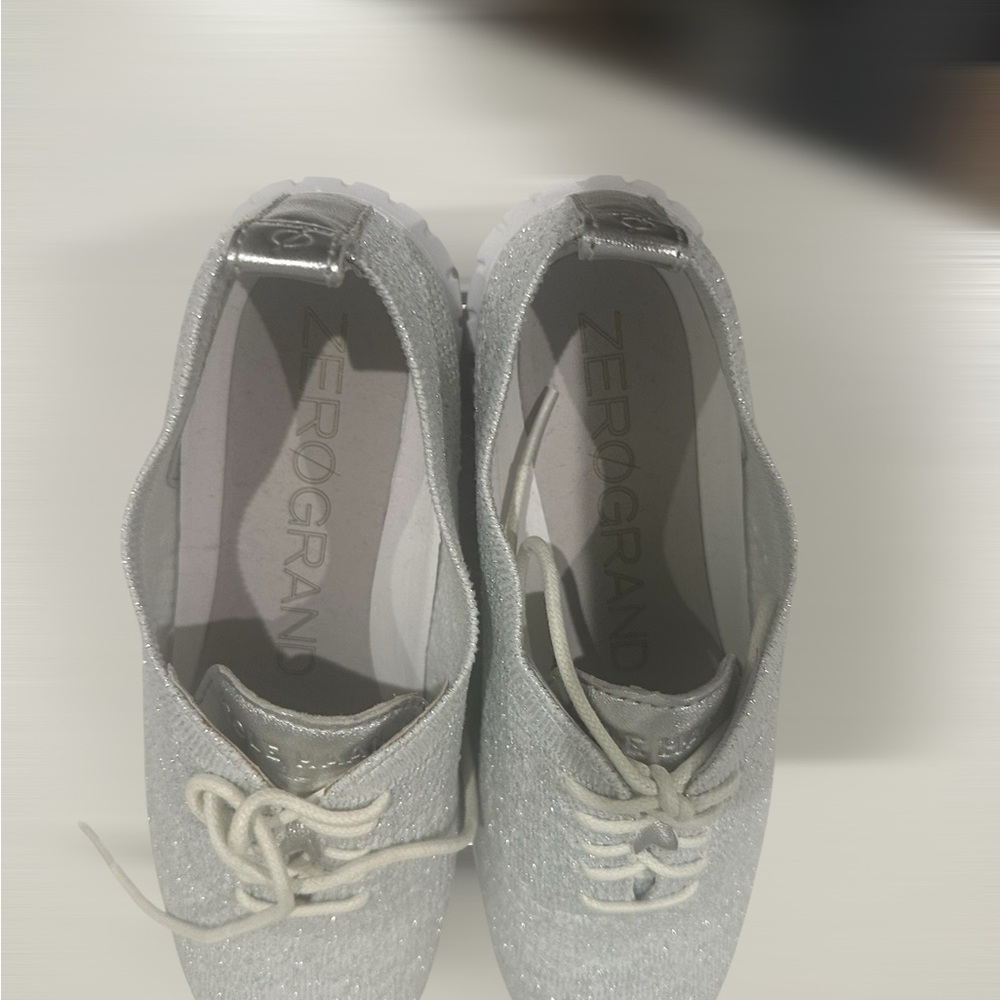 Cole Haan Silver Glitter Lace-Up ZERØGRAND Women’s Shoes